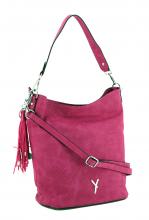 Hobotasche pink Romy Suri Frey gestanzt Umhängegurt Fransen