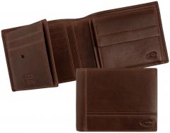 Herrenbörse genarbtes Leder Camel Active Tokyo Brown