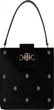 trendige Abendtasche Tommy Hilfiger Club Bucket Velvet Samtoptik Black