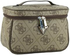 Guess Beautycase Berta Travel Latte Logo beige braun