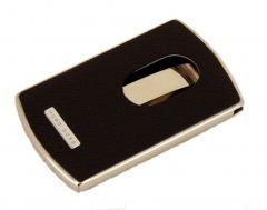 Kartenetui Boss Signature Metal Card Metal/Leder schwarz