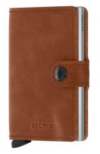 Miniwallet Secrid Chipkarten Etui RFID Vintage Cognac Silver