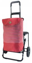 leichte Einkaufstasche mit Transportroller Andersen Komfort Shopper mit Sitzfläche  Tilde Rot