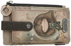 Kartenetui Anekke Real Glitzersteine beige taupe Ziernieten