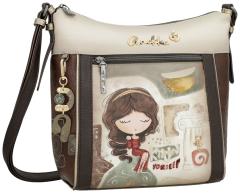 Anekke Umhängetasche Comicprint Griechenland Muse Ziernieten