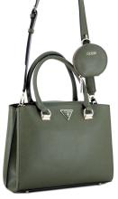 Kurzgrifftasche Guess Alexie Olive Grün genarbt Etui 