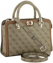 Guess Henkeltasche braun beige Logoprint Orlina Latte Logo