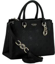 Guess Galeria Status Satchel Henkeltasche schwarz Alloverprägung Logo
