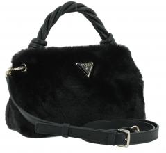 flauschige Felltasche schwarz glänzend Guess Shaida Black