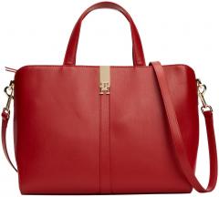 elegante Henkeltasche Tommy Hilfiger rot Heritage Dark Magma
