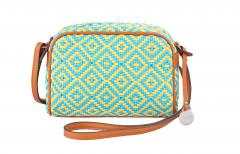 L. Credi Crossovertasche Alizee Rauten gelb türkis