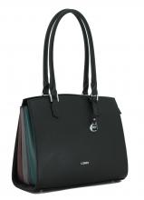 L.Credi Dawn Shoppertasche Henkel schwarz grün rot