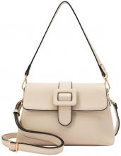 L.Credi Überschlagtasche mit Zierschnalle Onina Creme