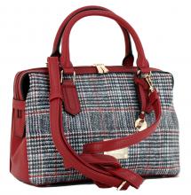 L.Credi Henkeltasche Berendine rot Hahnentritt