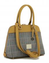 L.Credi Henkeltasche Davina Karomuster gelb Schultergurt
