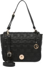 Riementasche gesteppt schwarz Überschlag vegan L.Credi Jutta