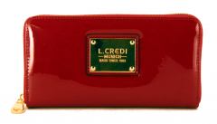 L.Credi Kunstleder Portmonee Yvonne Reißverschluss Rot