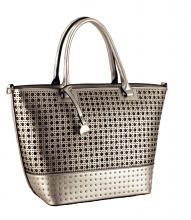 L.Credi Milla Henkeltasche Synthetik Lochmuster Silber