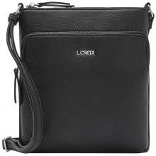 L.Credi Schultertasche Olla klassisch Schwarz vegan