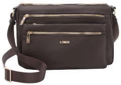 Umhängetasche L.Credi Nylon dunkelbraun Odeta klein