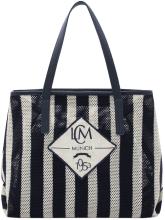 L.Credi raffinierte 2in1 Handtasche Rima maritim Meshoptik gestreift