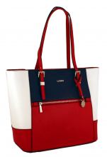 L.Credi Tivoli Schultertasche Multi I Braun Rot Weiß