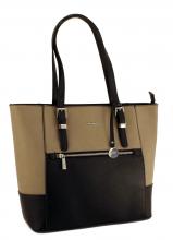 L.Credi Tivoli Shopper Synthetik Combi Schwarz Taupe