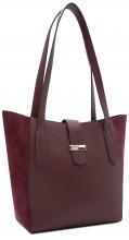 L.Credi Henkeltasche Petrina Materialmix Velour Wine Red