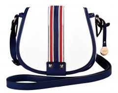 L.Credi Umhängetasche Aphrodite Überschlag Kunstleder weiss