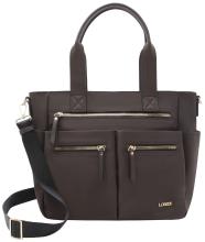 L.Credi kompakte Nylontasche Odeta Chocolate vegan dunkelbraun