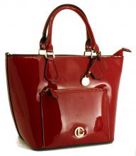 L.Credi Yvonne Lacktasche Henkel Synthetik Rot