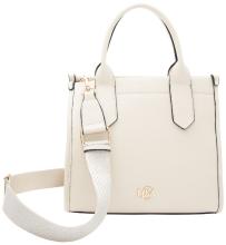 L.Credi kleine Kurzgrifftasche creme Phemia zweigeteilt Narbung