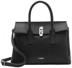 Henkeltasche Odila L.CREDI Uni Schwarz mit Drehverschluss