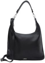 L.Credi klassisch schwarz Schultertasche genarbt Parmida vegan