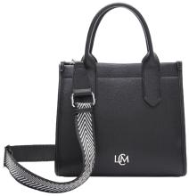 kompakte Handtasche L.Credi schwarz Phemia elegant zweigeteilt