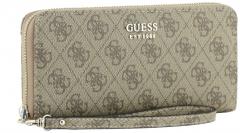 Langbörse Guess Brenton SLD Latte Logo braun beige Ziparound