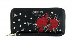 Langbörse Guess Vikky SLG Nieten Stickerei schwarz