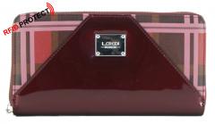 Langbörse L.Credi Briana RFID-Schutz Karomuster Lack bordo