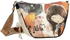 Umhängetasche Anekke Glitzersteine bunt Fächer Alma bestickt