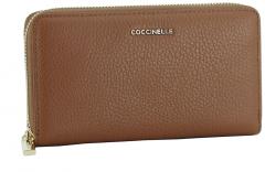 Coccinelle Portemonnaie Metallic Soft Cognac braun Echtleder