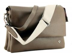 Caleidos klassische Ledertasche Castoro Mittelbraun Made in Italy