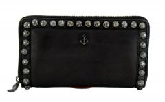 Ledergeldbörse Damen Harbour2nd Holly Ash schwarz Nieten