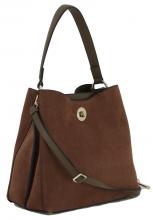 Ledertasche Dalina cognac braun Velours zweigeteilt L.Credi
