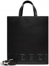 Liebeskind Paper Bag Tragetasche schwarz Glattleder crossover 