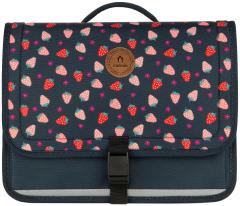 Cabaia Schulranzen Plougastel Medium Erdbeeren dunkelblau Reflektor