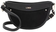 L.Credi Umhängetasche klassisch schwarz vegan Palmira Velours