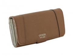 Überschlagbörse Guess Naya SLG Cognac abgesetzte Nähte