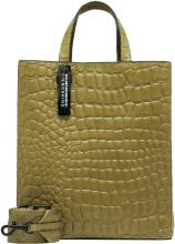 Tragetasche in Crocostyle Matcha grün Liebeskind Paper Bag M Anhänger
