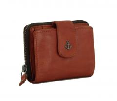 Portmonnaie Harbour2nd Smooth Plain Linn Lava Rot