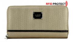 RFID-Schutz Zipbörse L.Credi Caily Beige metallic glänzend